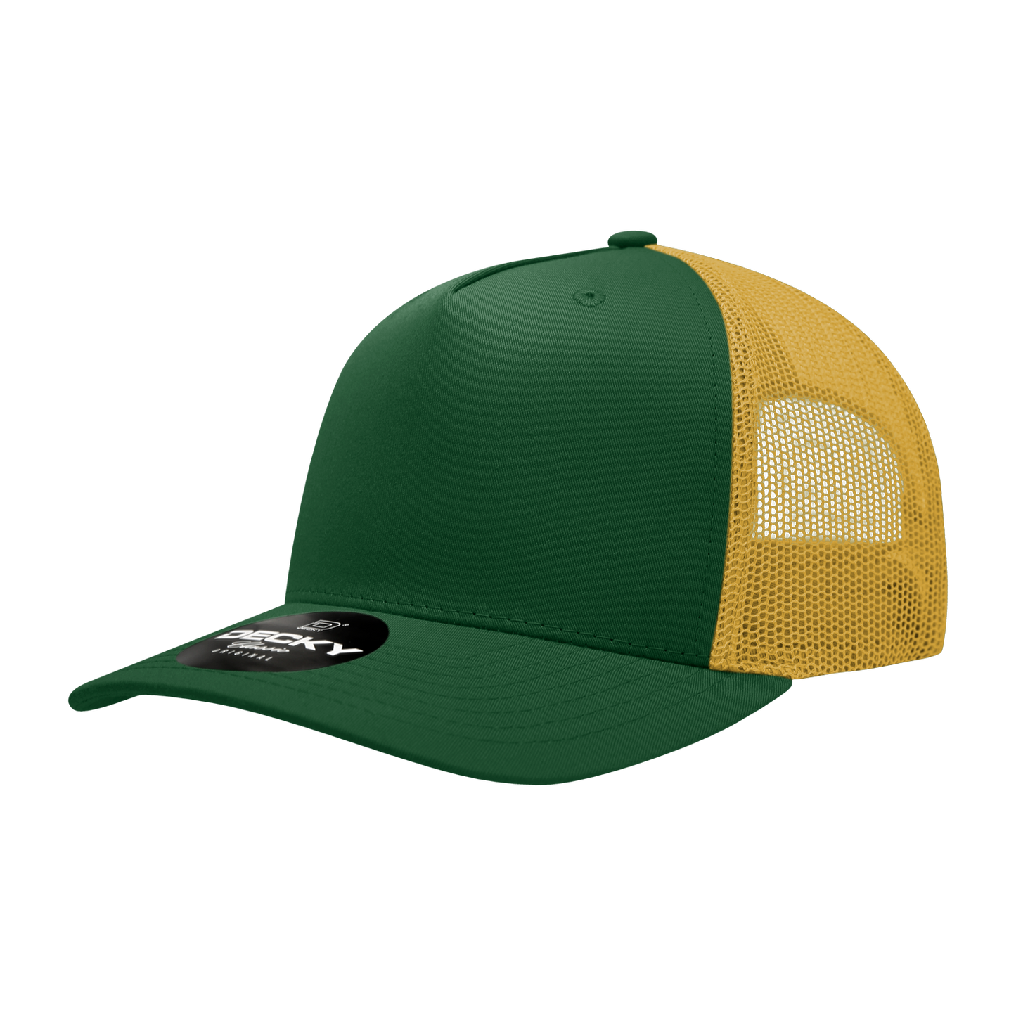 5 Panel Mid Profile Structured Cotton Blend Trucker