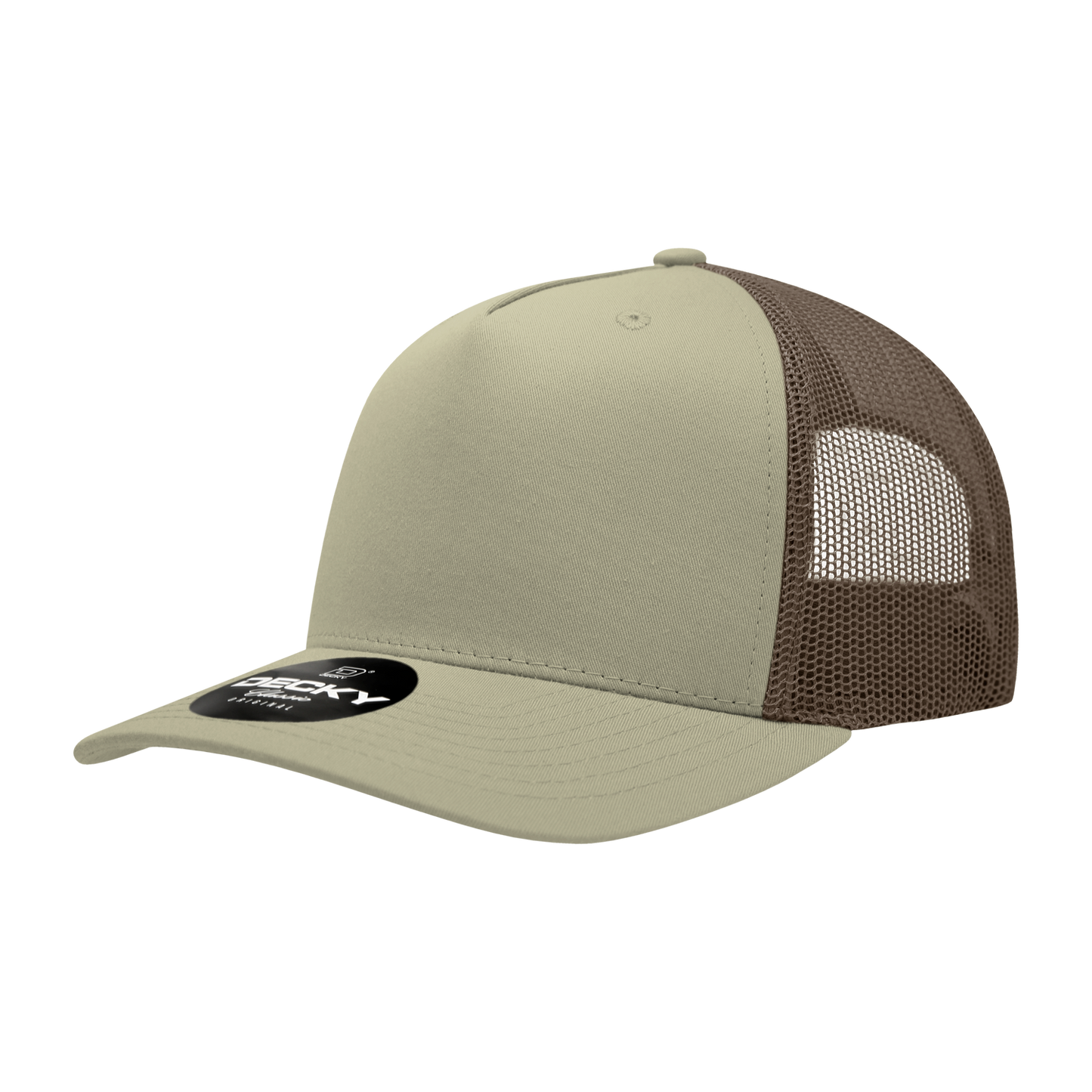 5 Panel Mid Profile Structured Cotton Blend Trucker