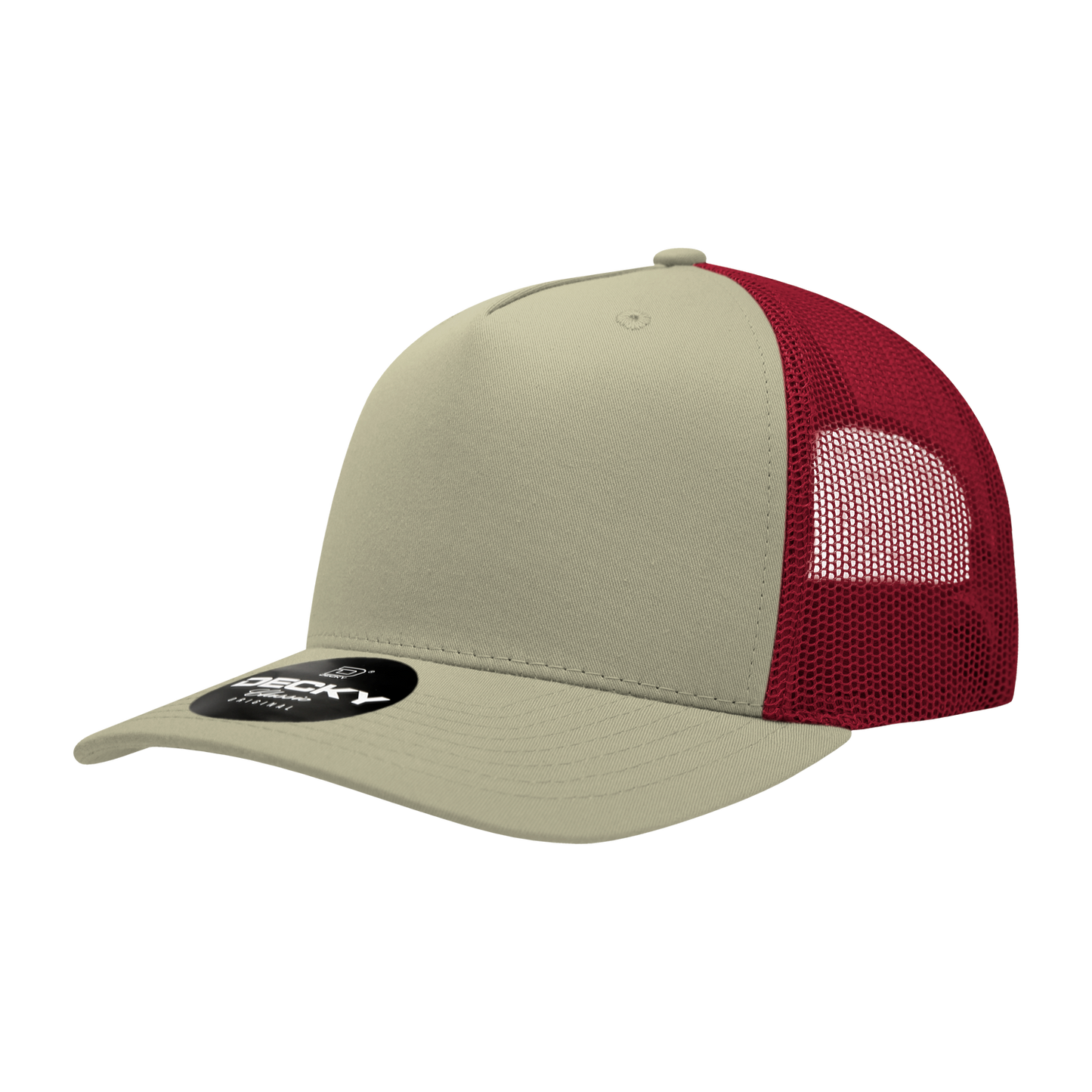5 Panel Mid Profile Structured Cotton Blend Trucker