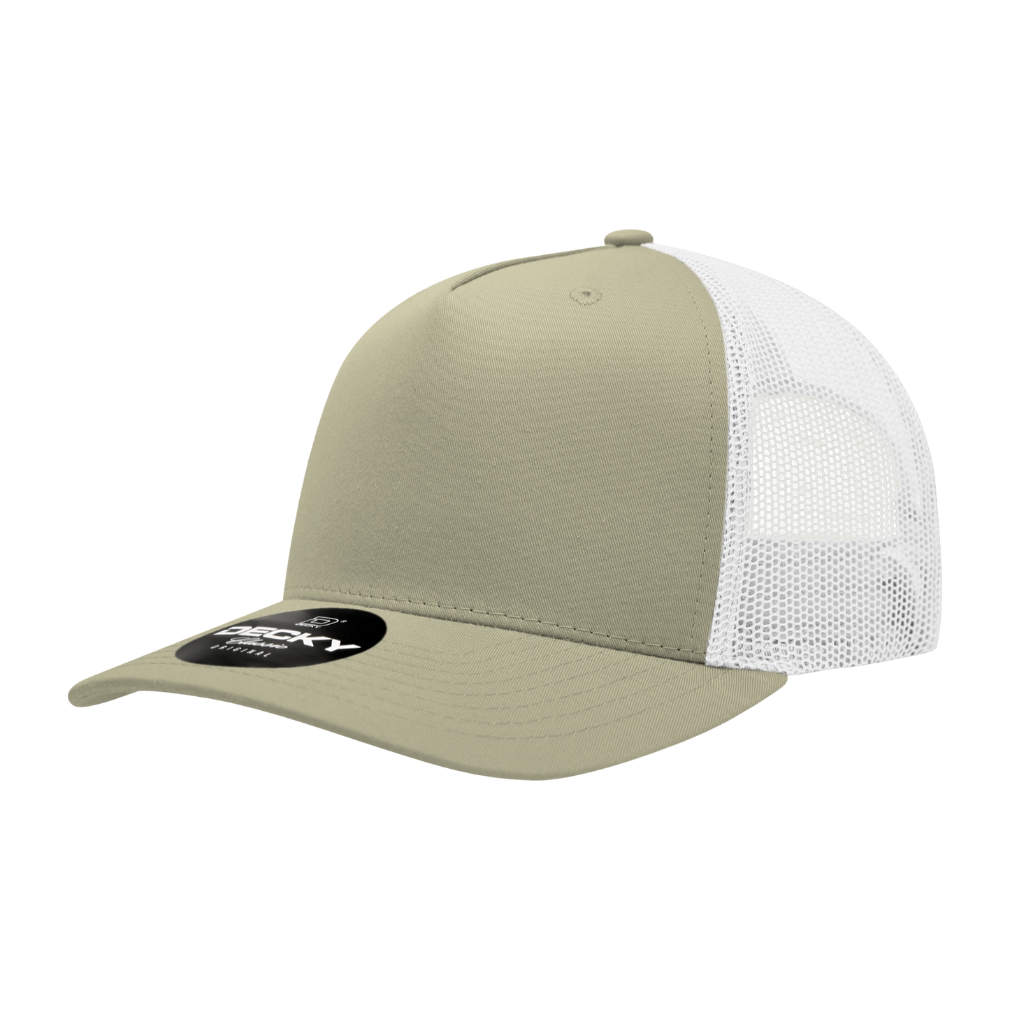 5 Panel Mid Profile Structured Cotton Blend Trucker