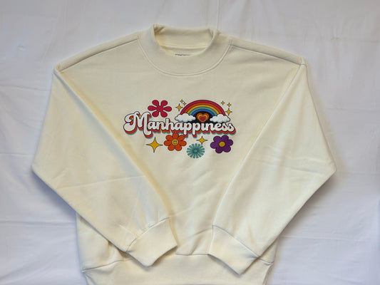 Manhappiness Mock Neck Crewneck Pull Over