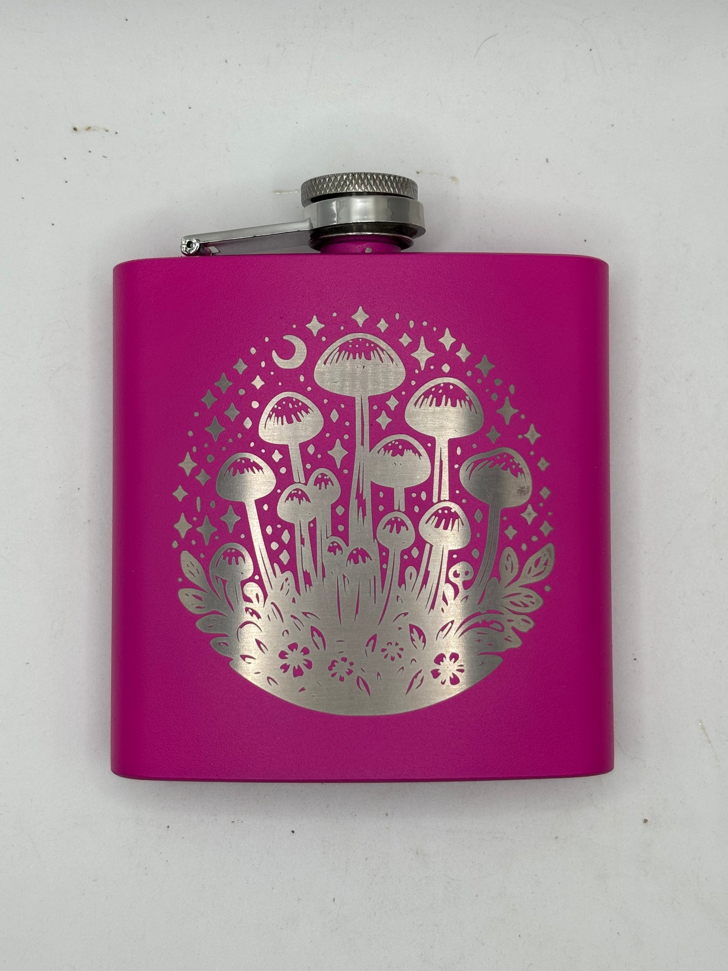 Mushroom/ Frog / Steam Punk Themed  6oz Hip Flask
