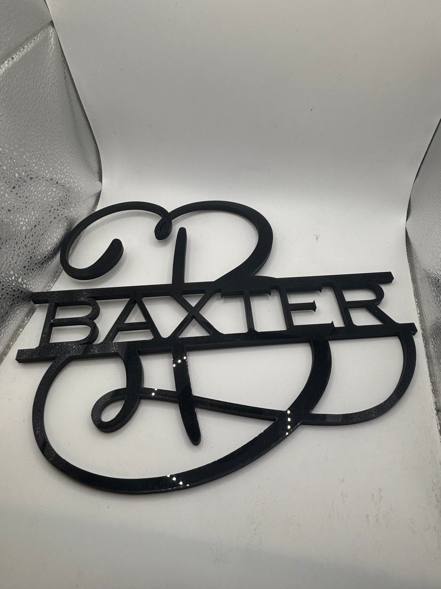 Black Acrylic Monogram family last name sign