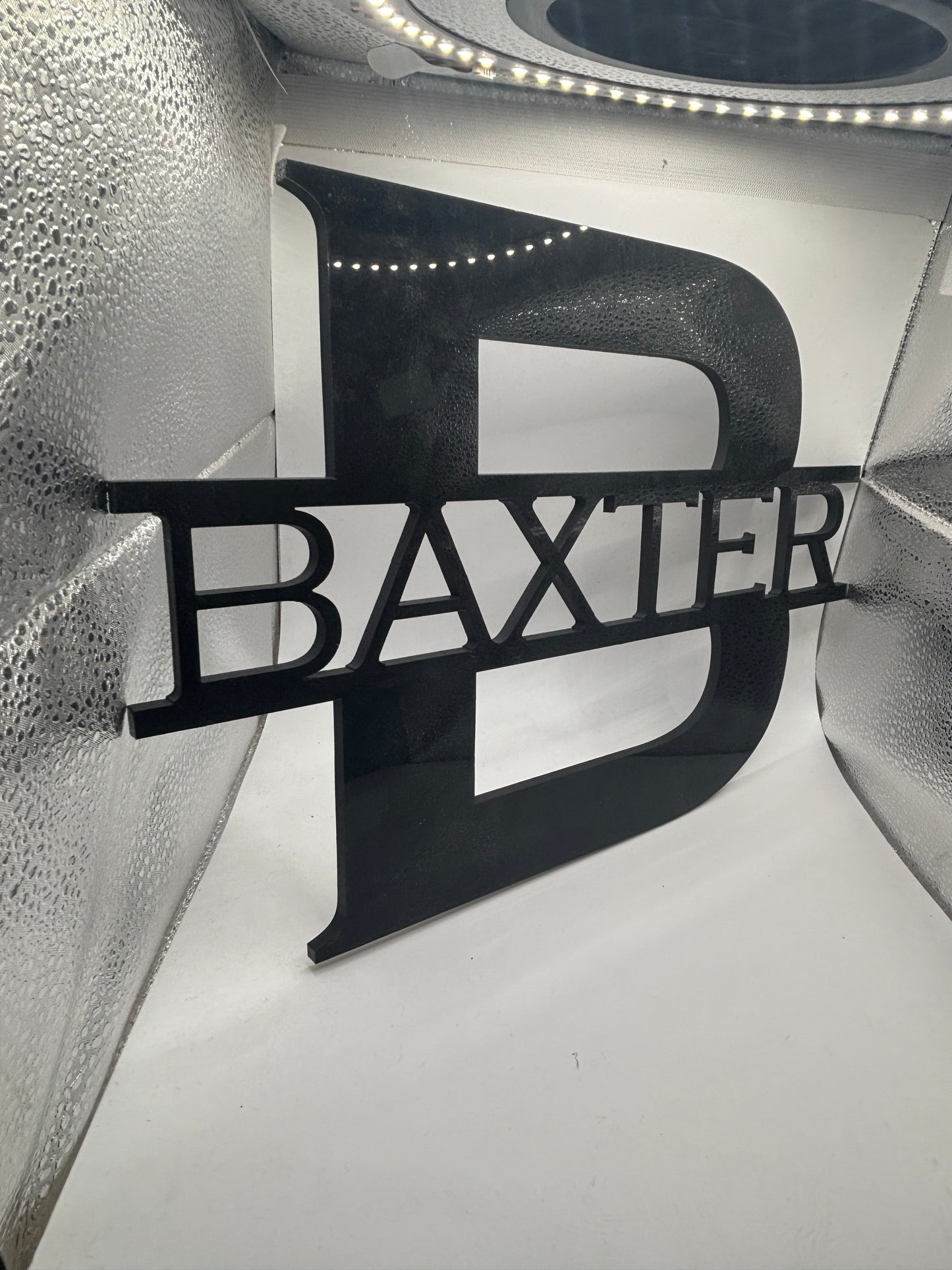 Black Acrylic Monogram family last name sign