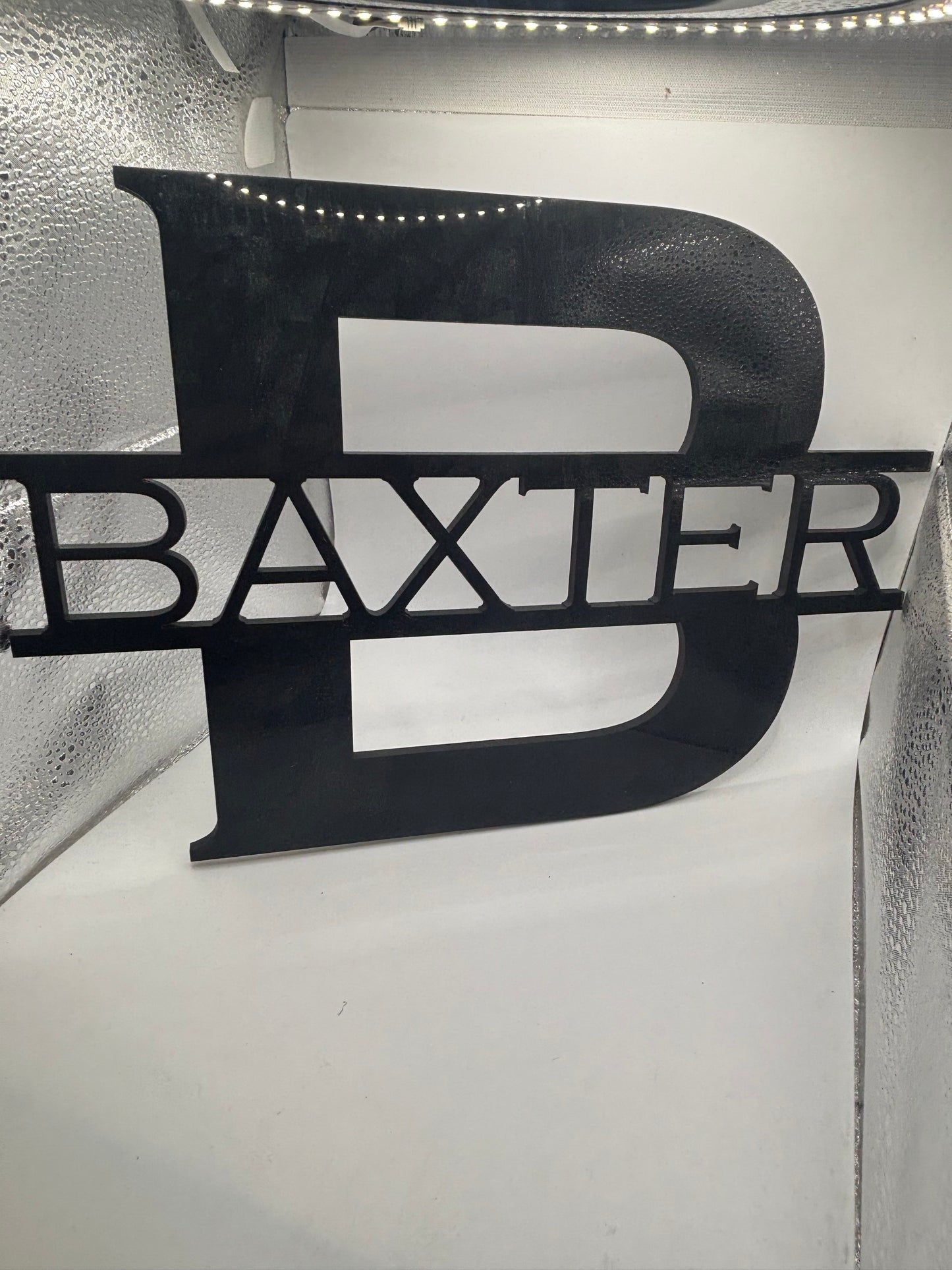 Black Acrylic Monogram family last name sign