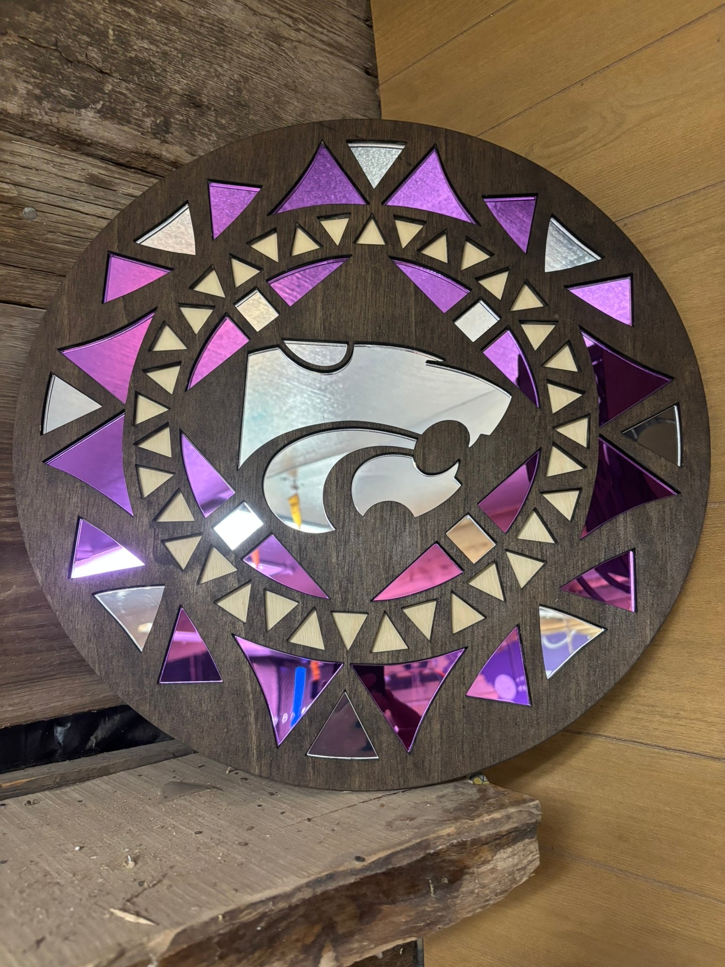 K-State Powercat Wood Wall Decor with Acrylic Inlay