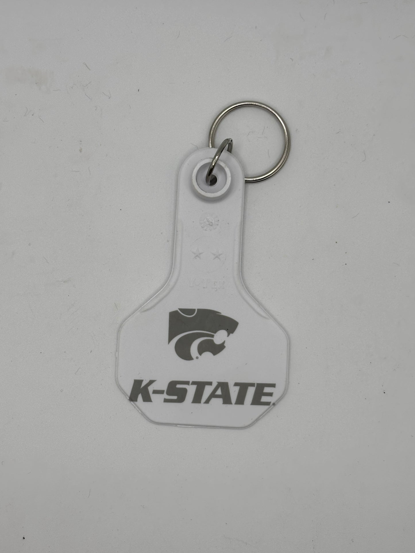 K- State Ear Tag Key Chain
