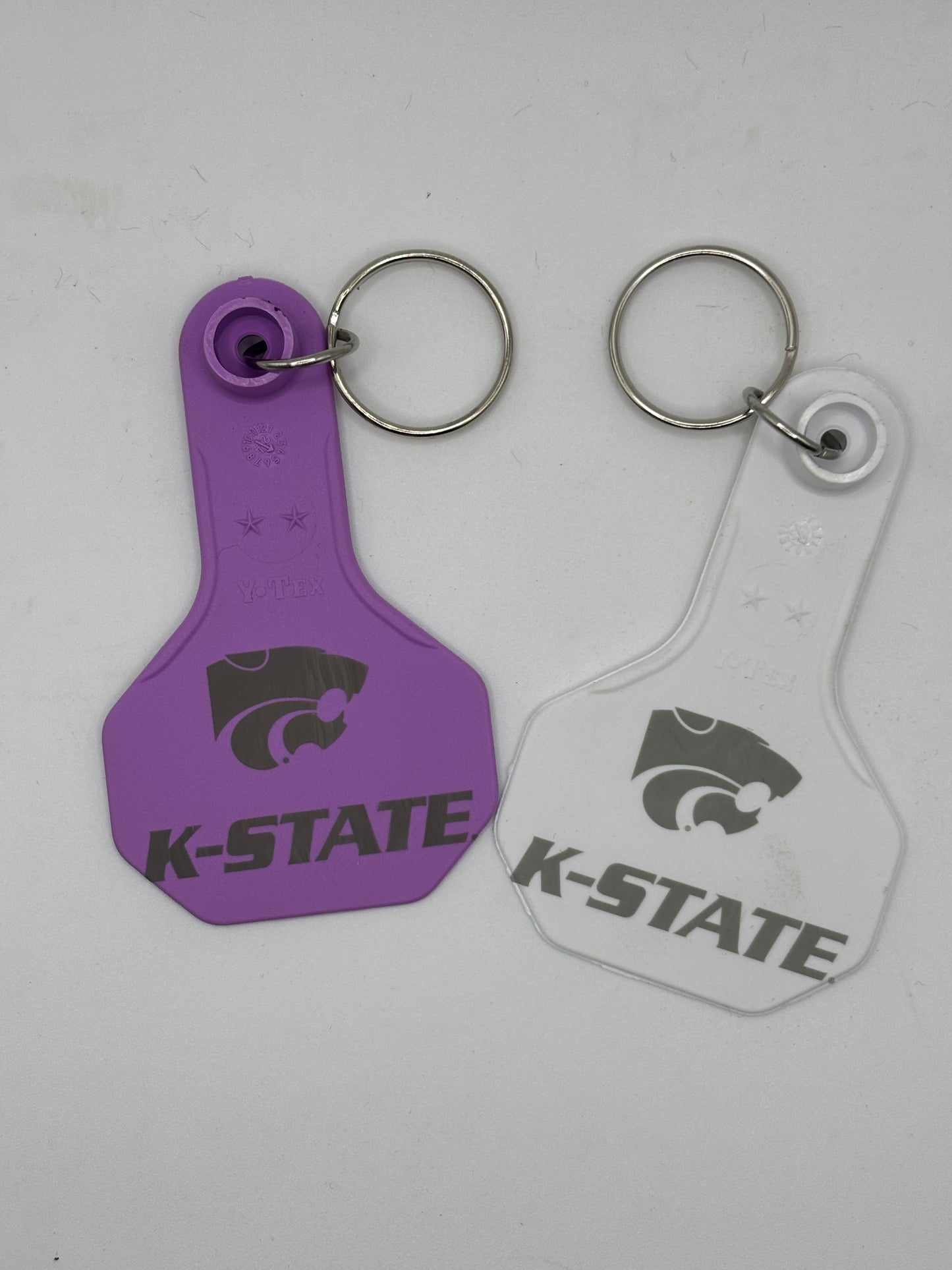 K- State Ear Tag Key Chain