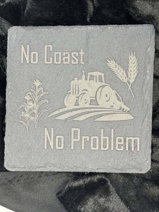 Kansas No coast No Problem slate coasters (Set of 4)