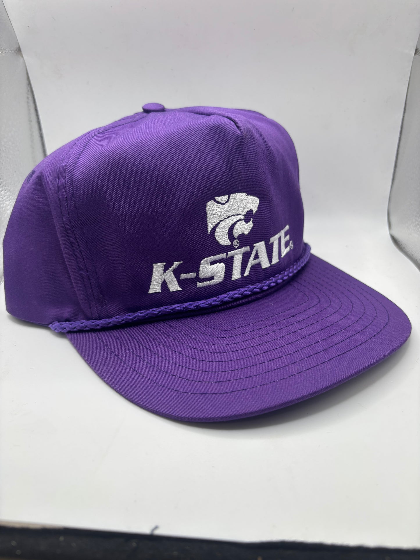 K-State w/ Power Cat Embroidered Throw Back Rope Hat - Official Affinity Licensed Product - K-State