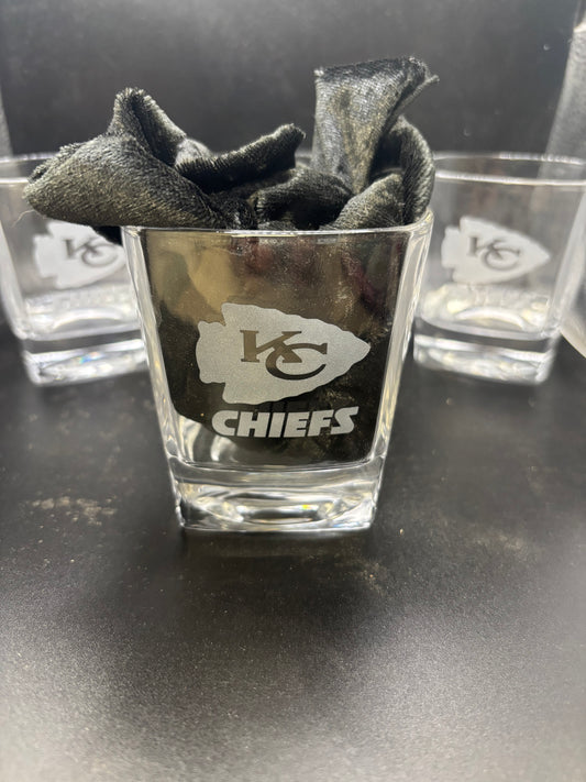 Chiefs Rocks glasses set of 4 (8 oz)