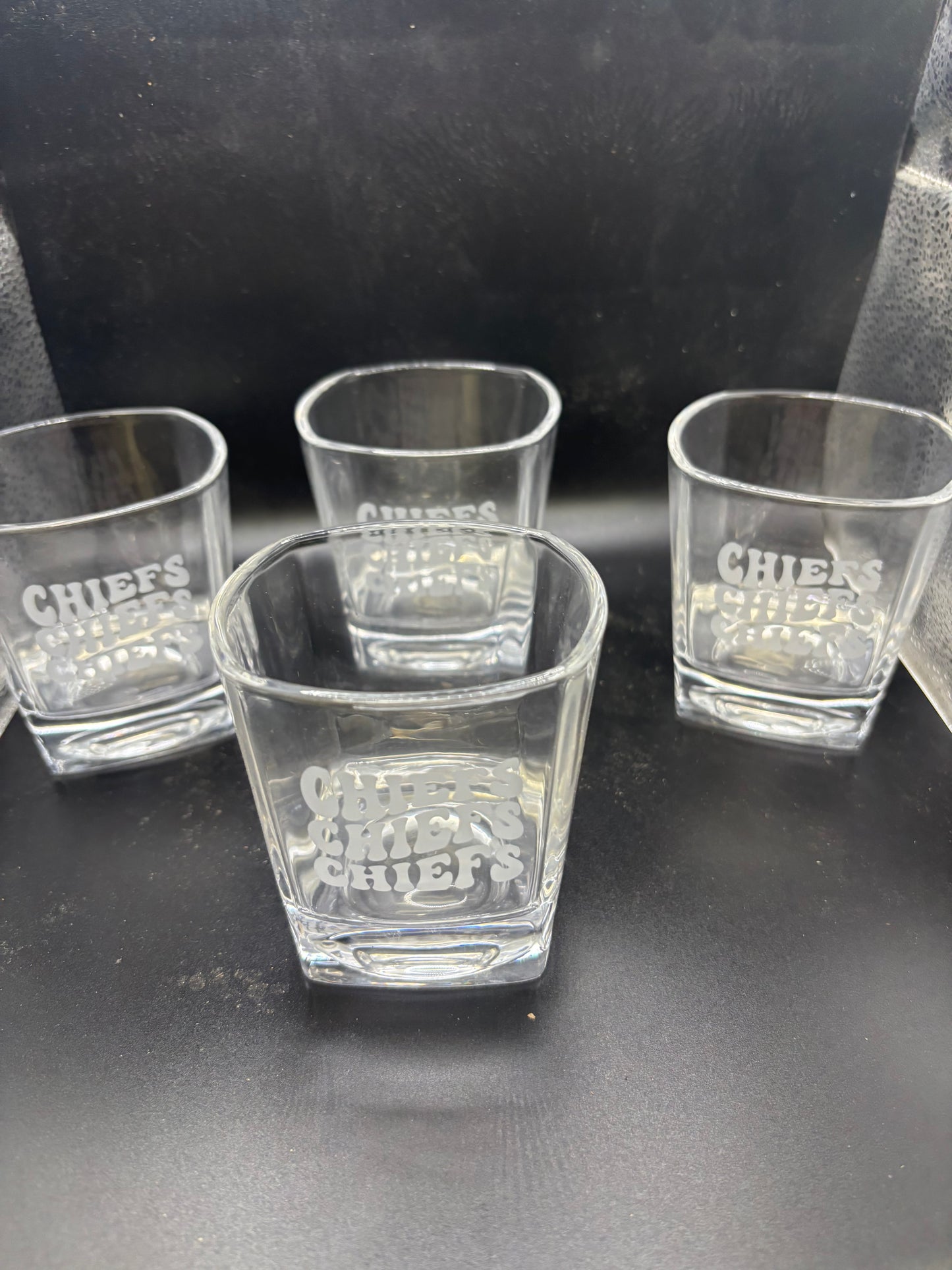Chiefs Rocks glasses set of 4 (8 oz)