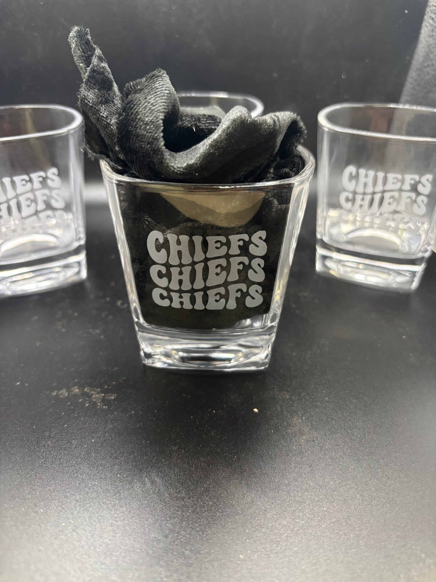 Chiefs Rocks glasses set of 4 (8 oz)