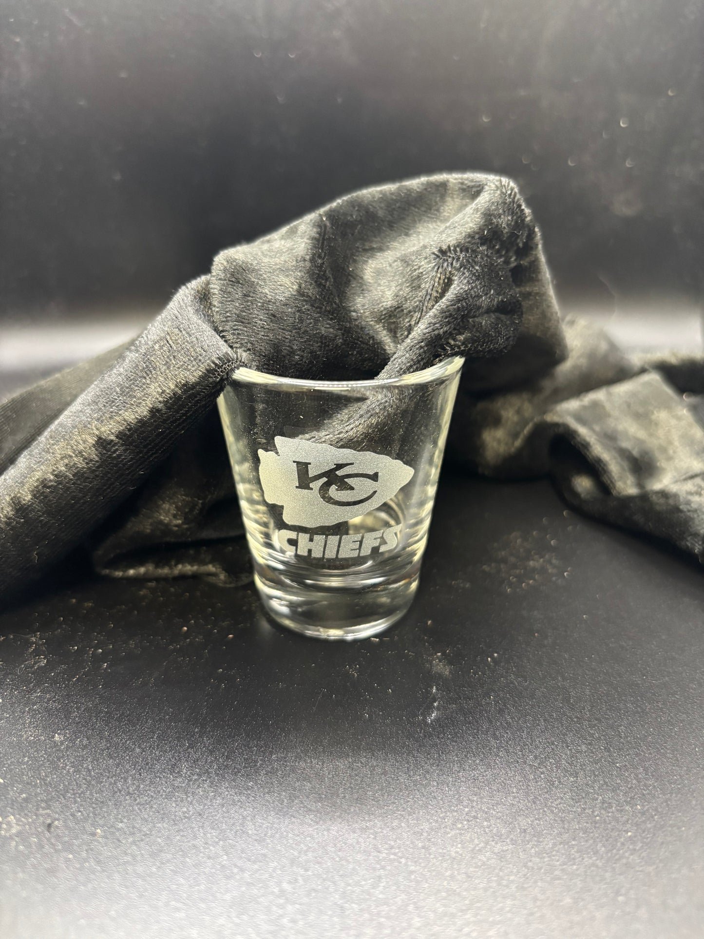 Chiefs on 1.75oz shot Glass