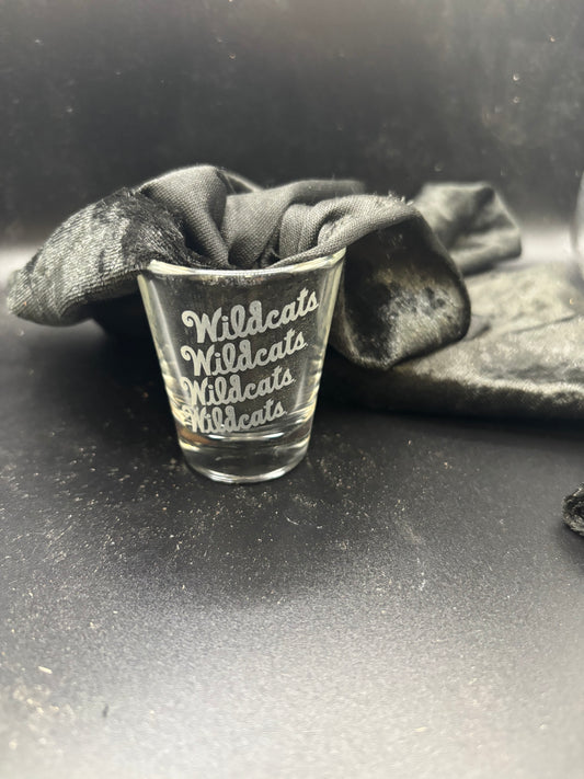 Wildcats on 1.75oz shot Glass