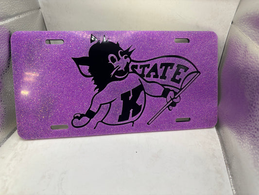 K-State Willie the wildcat License Plate - Official Affinity Licensed Product - K-State
