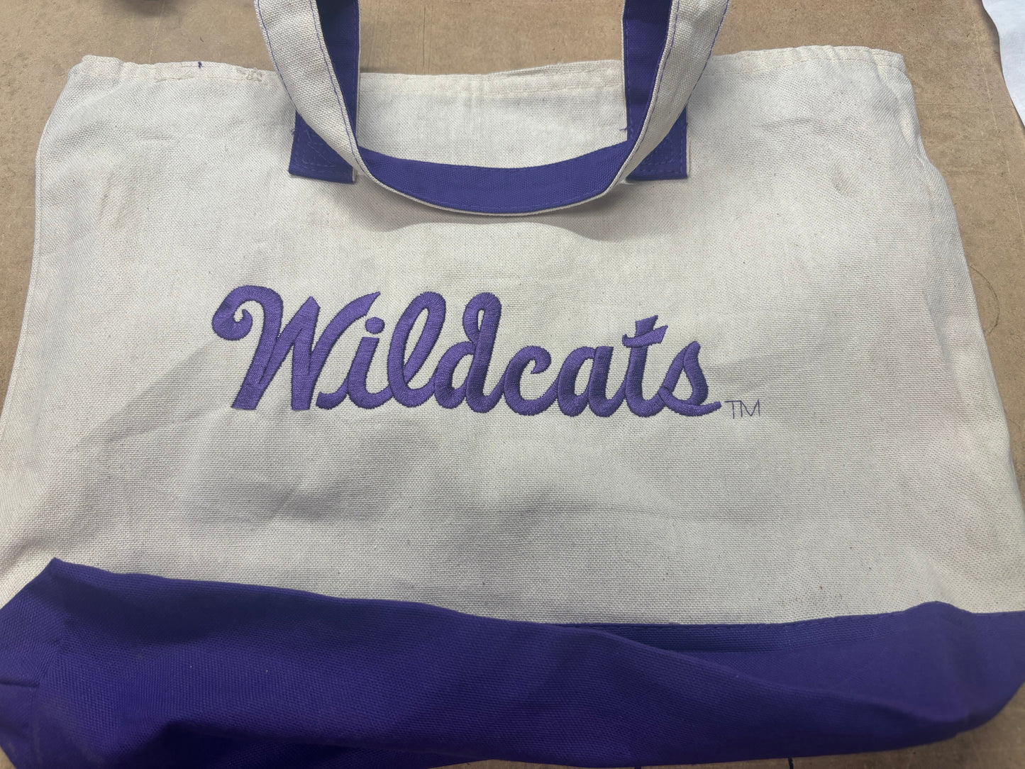 K-State 19L zippered canvas tote bag