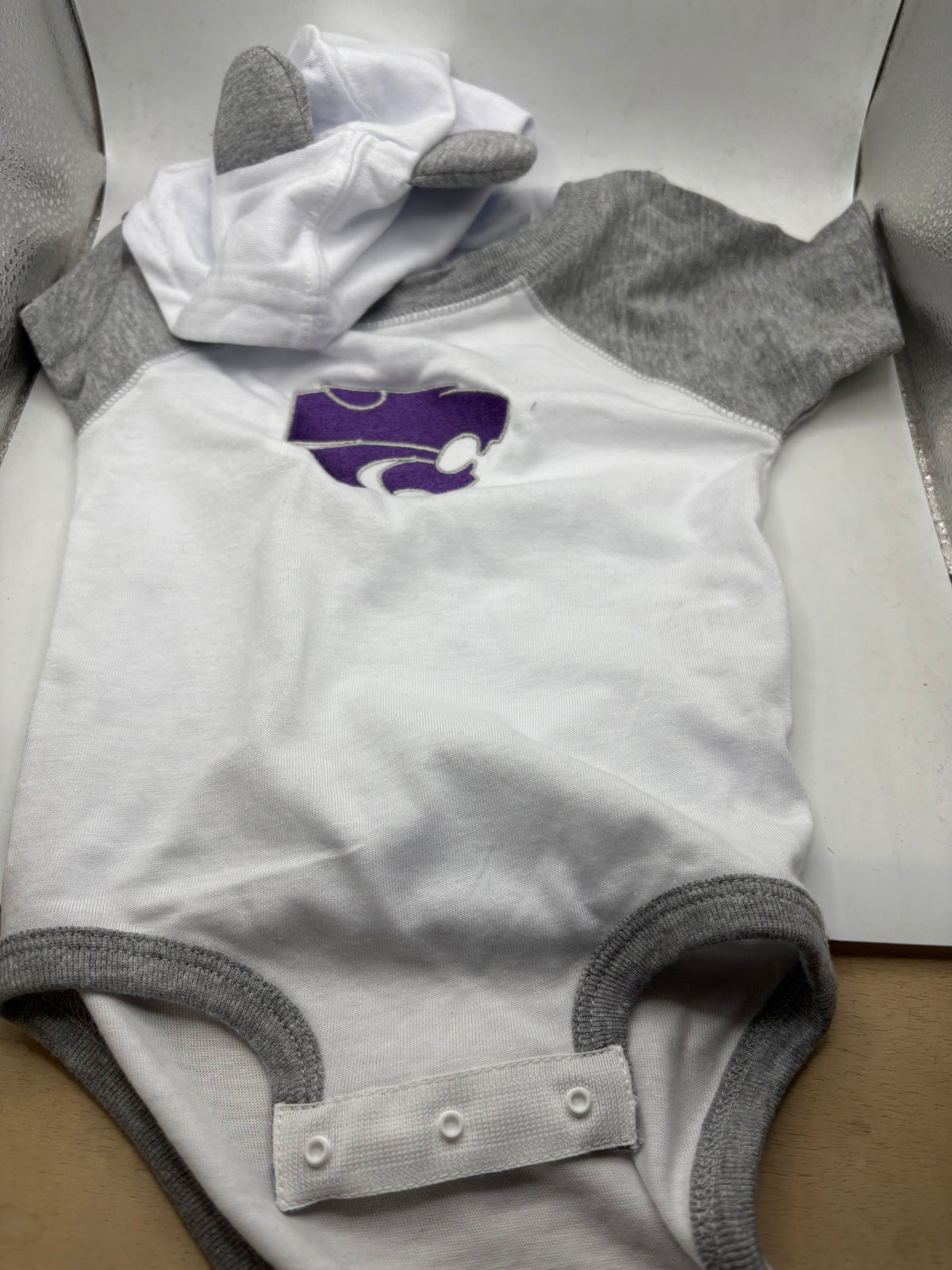 K-State Infant Bodysuit with Hood and Ears