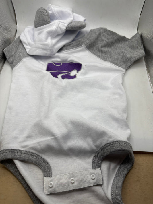 K-State Infant Bodysuit with Hood and Ears