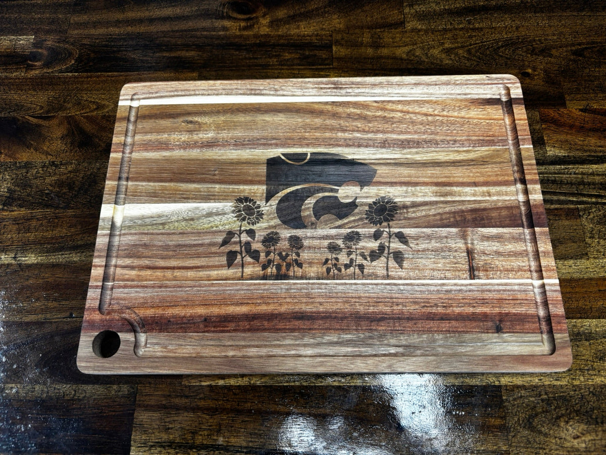 K-State Acacia Cutting Board - Official Affinity Licensed Product - K-State