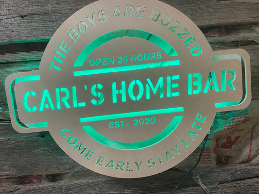 Personalized Home Bar LED Sign