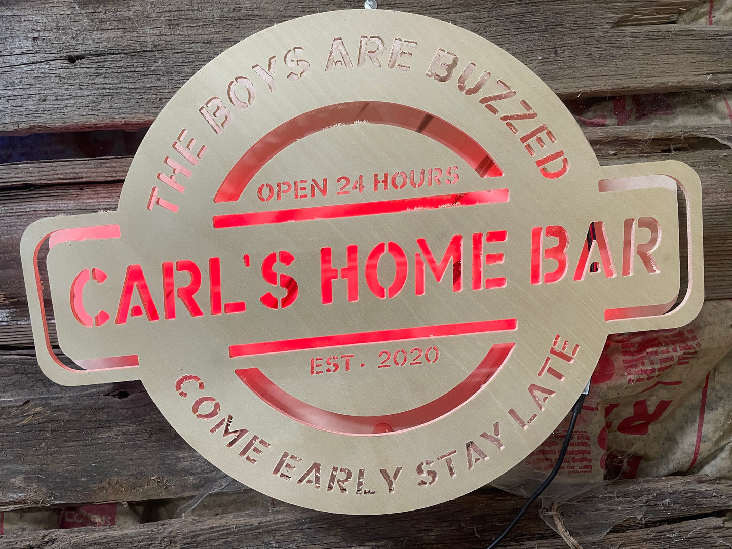 Personalized Home Bar LED Sign