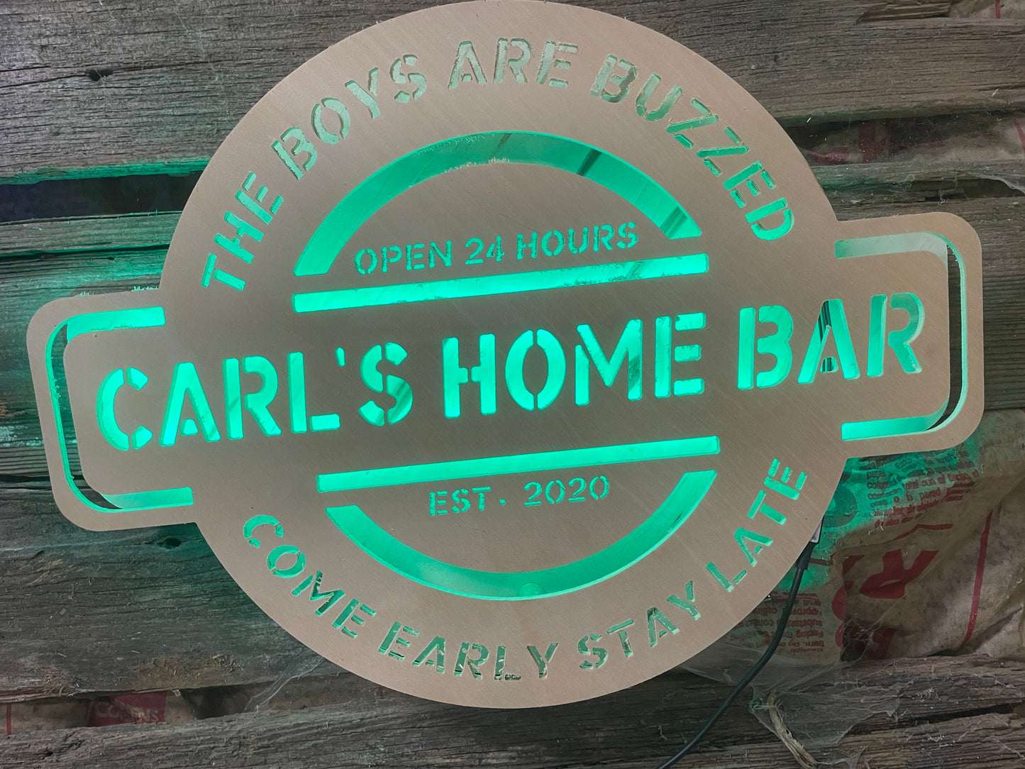 Personalized Home Bar LED Sign