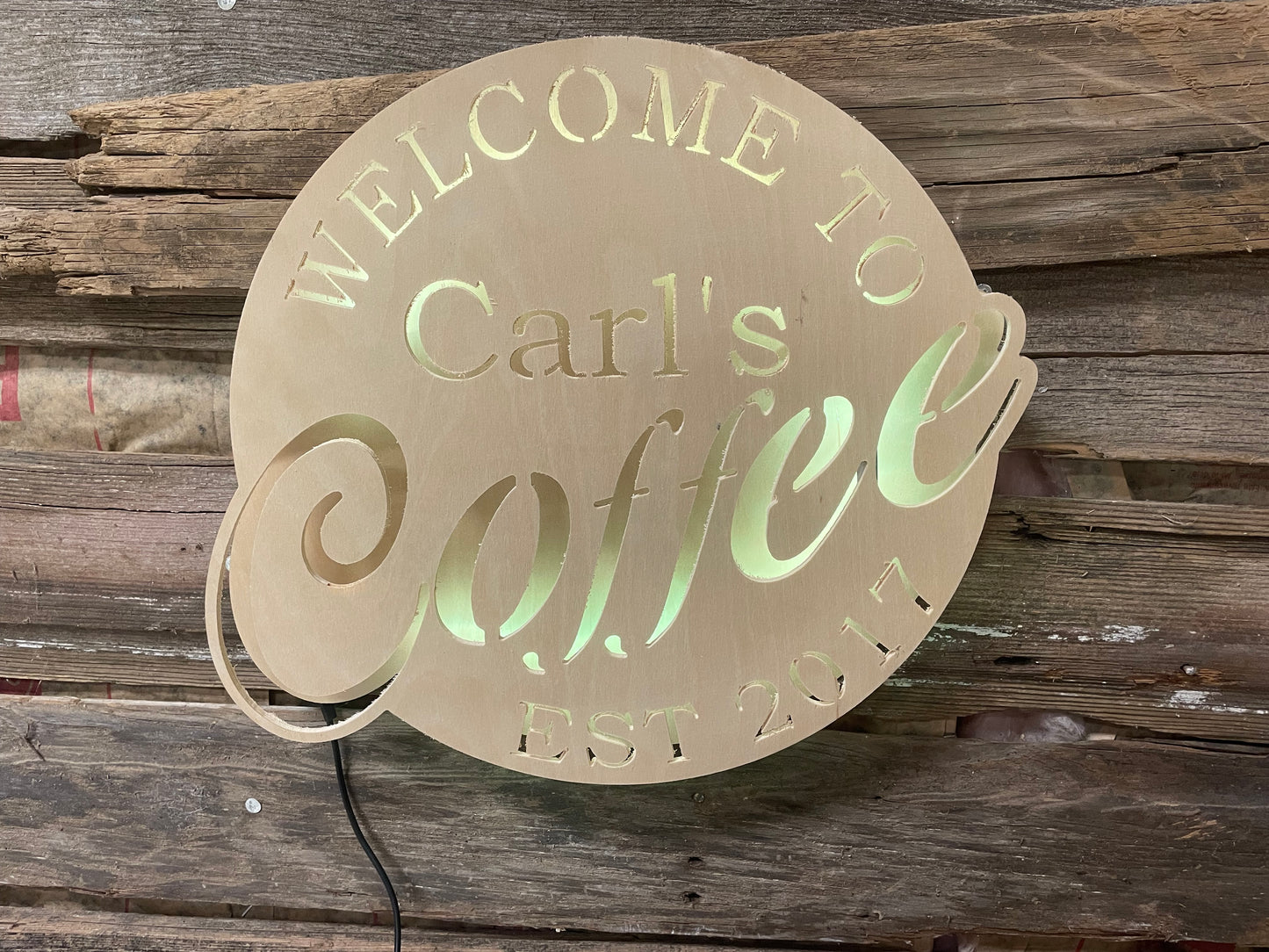 Personalized Coffee LED Sign