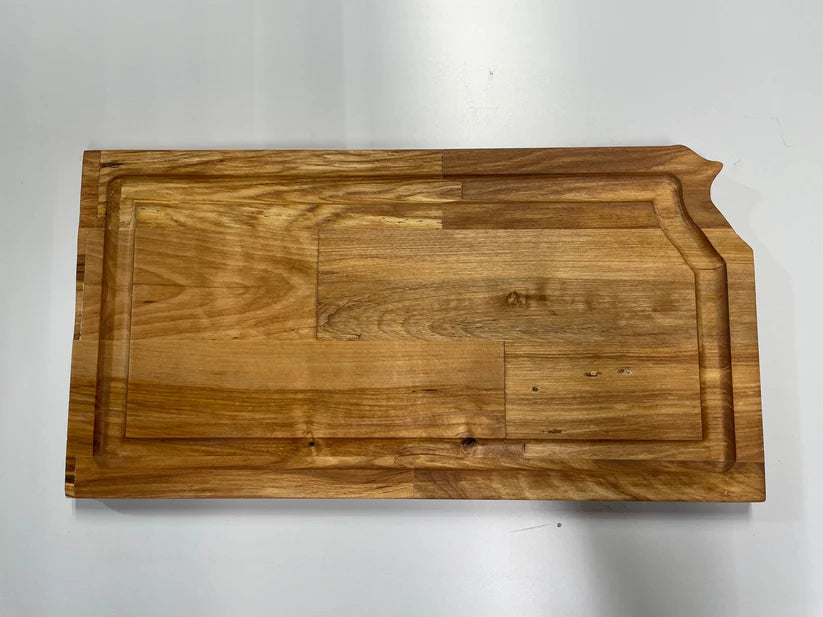 Customizable Kansas Shaped Oak Cutting Board