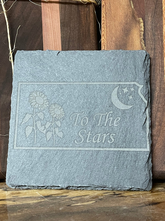 Kansas Outline "To The Stars" Coasters (Set of 4)