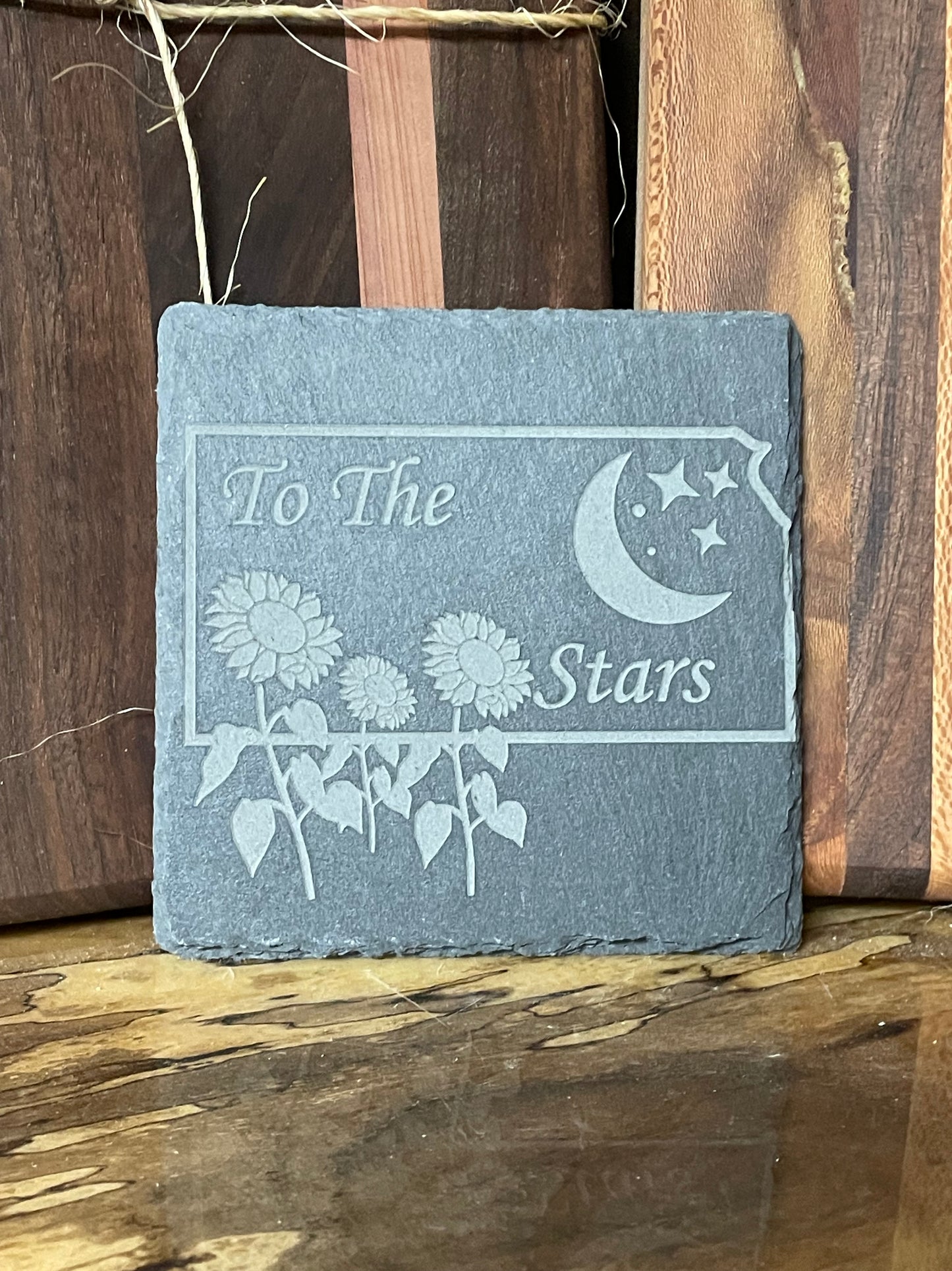 Kansas Outline "To The Stars" Version 2 Coasters (Set of 4)