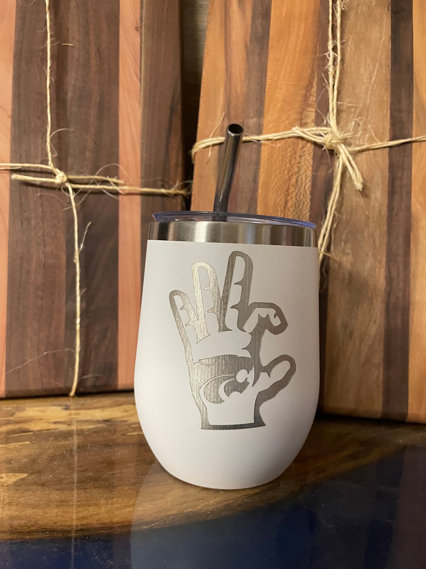 12 oz Power Cat Hand Sign Tumbler