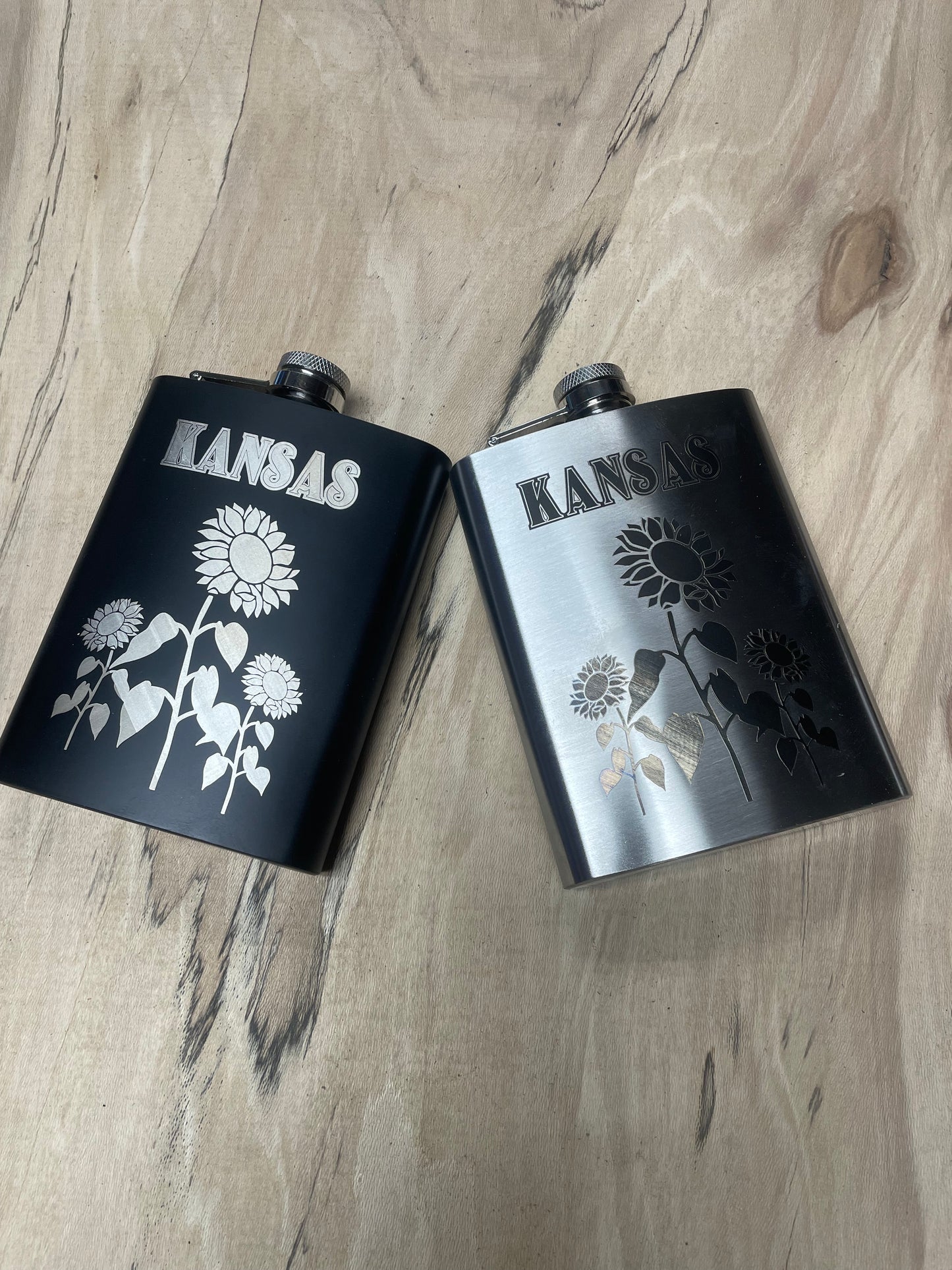 Kansas Sunflowers 8oz Hip Flask