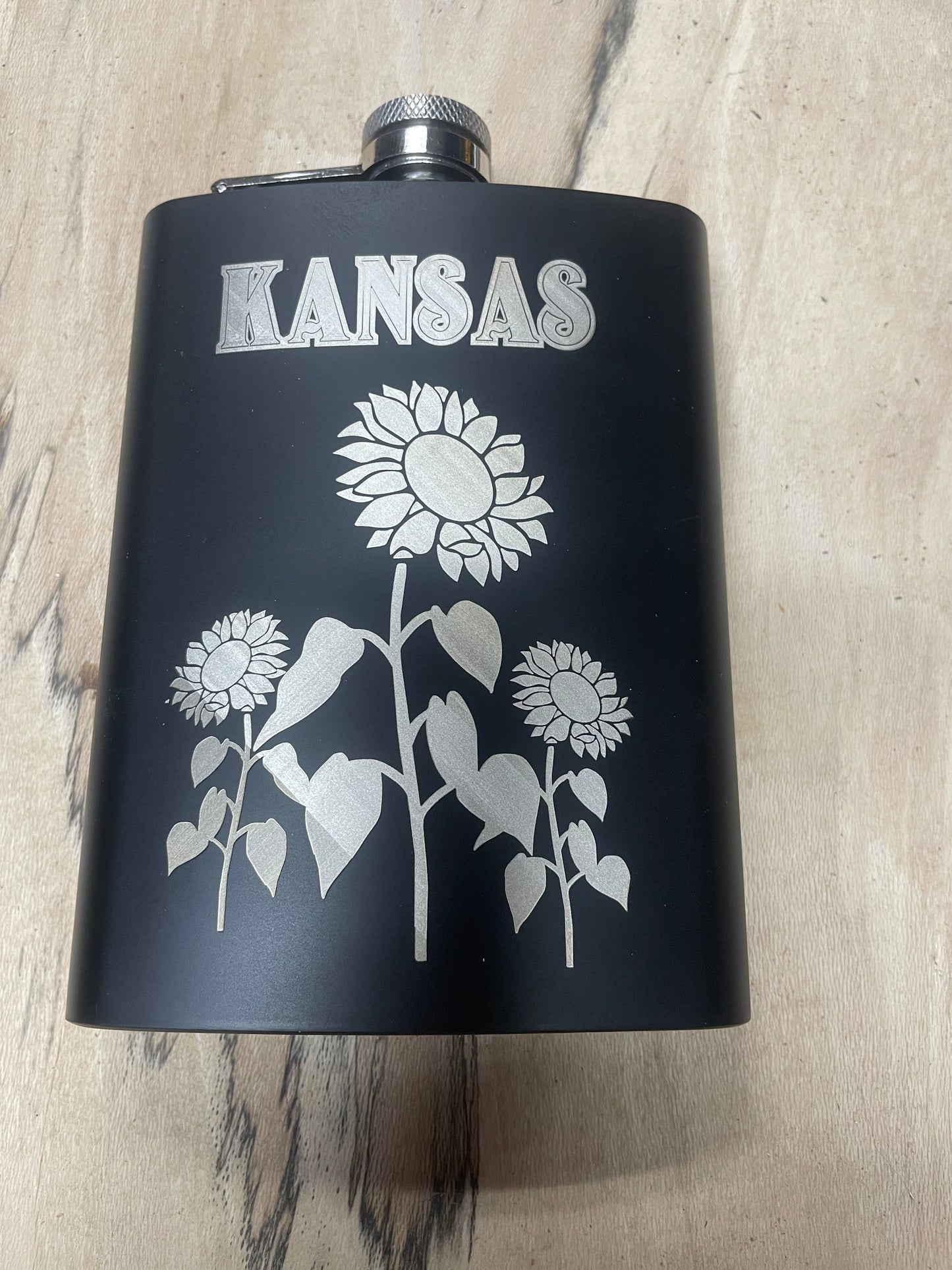 Kansas Sunflowers 8oz Hip Flask