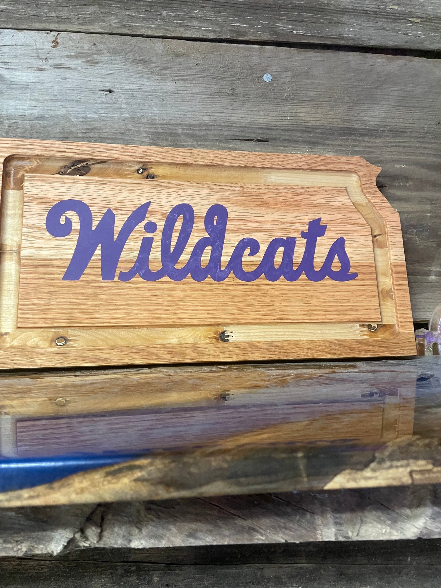 Kansas Shape with Epoxy Wildcat Cutting Board