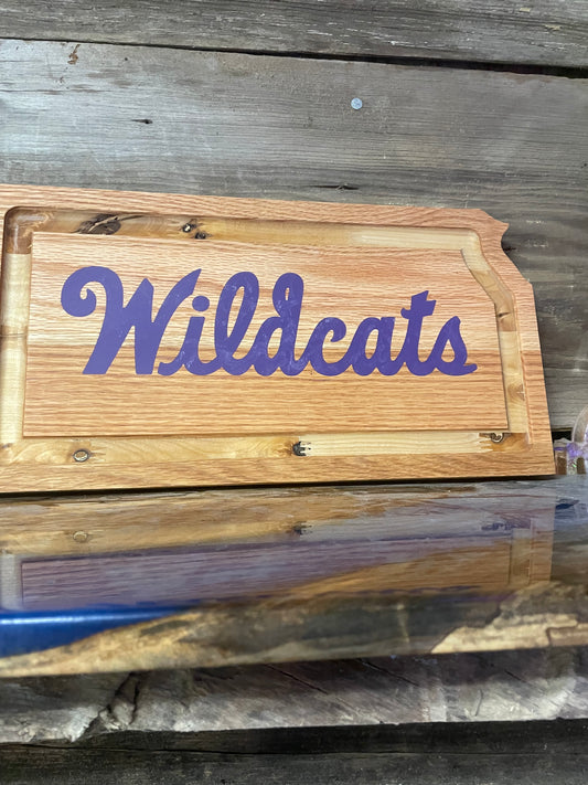 Kansas Shape with Epoxy Wildcat Cutting Board