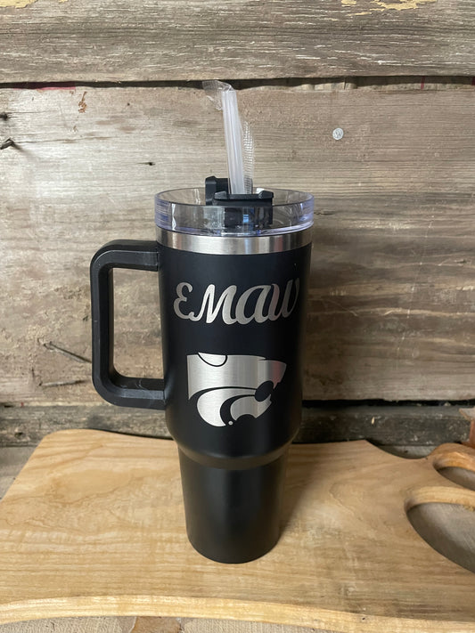 40 oz EMAW with Power Cat Tumbler