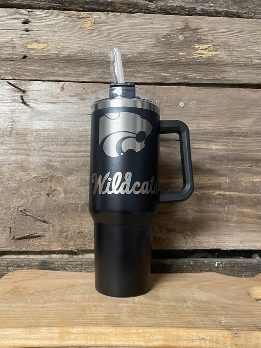 40 oz Power Cat with Wildcats script Tumbler