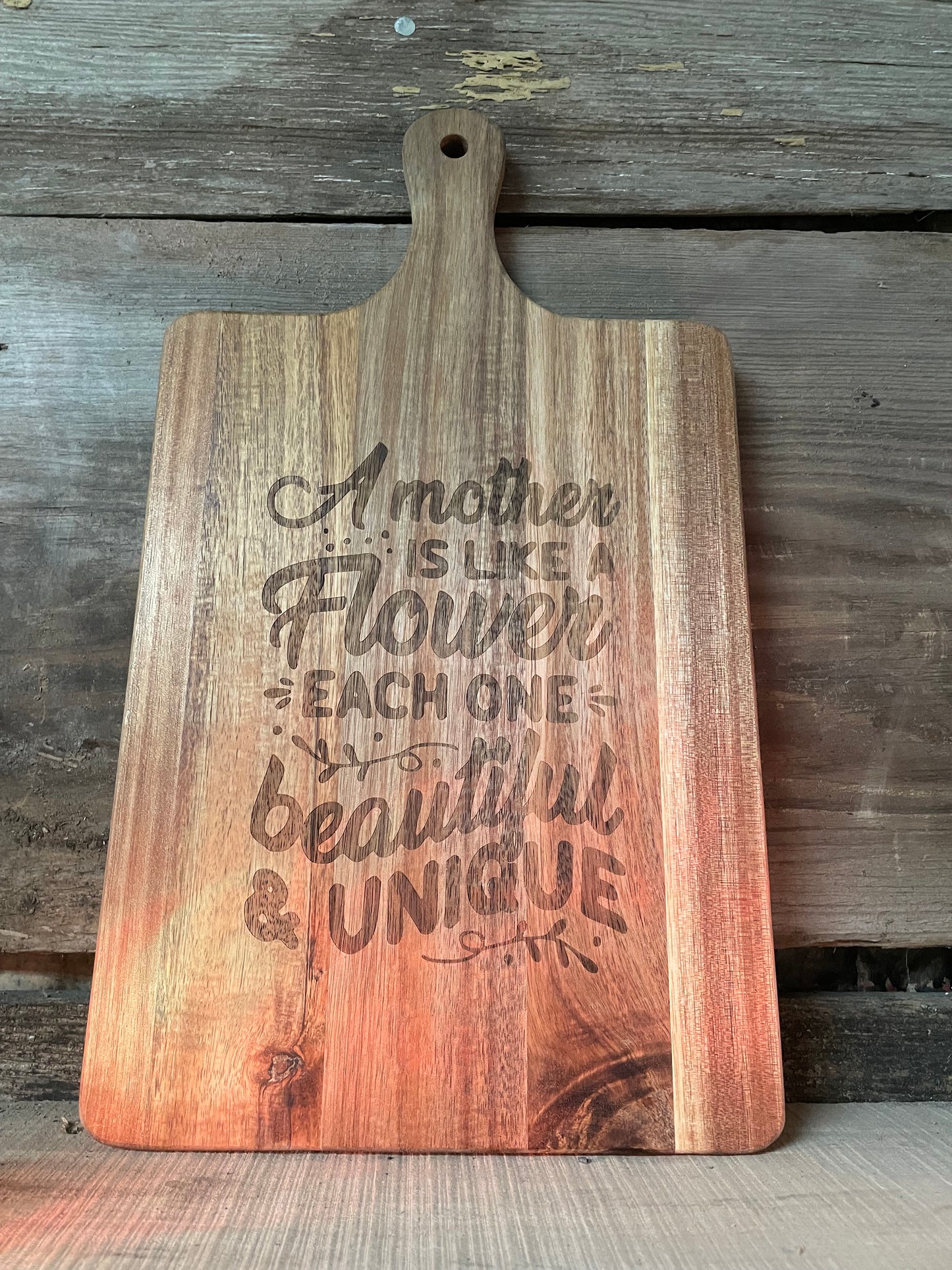 Beautiful and Unique Mother Rectangle wood cutting board