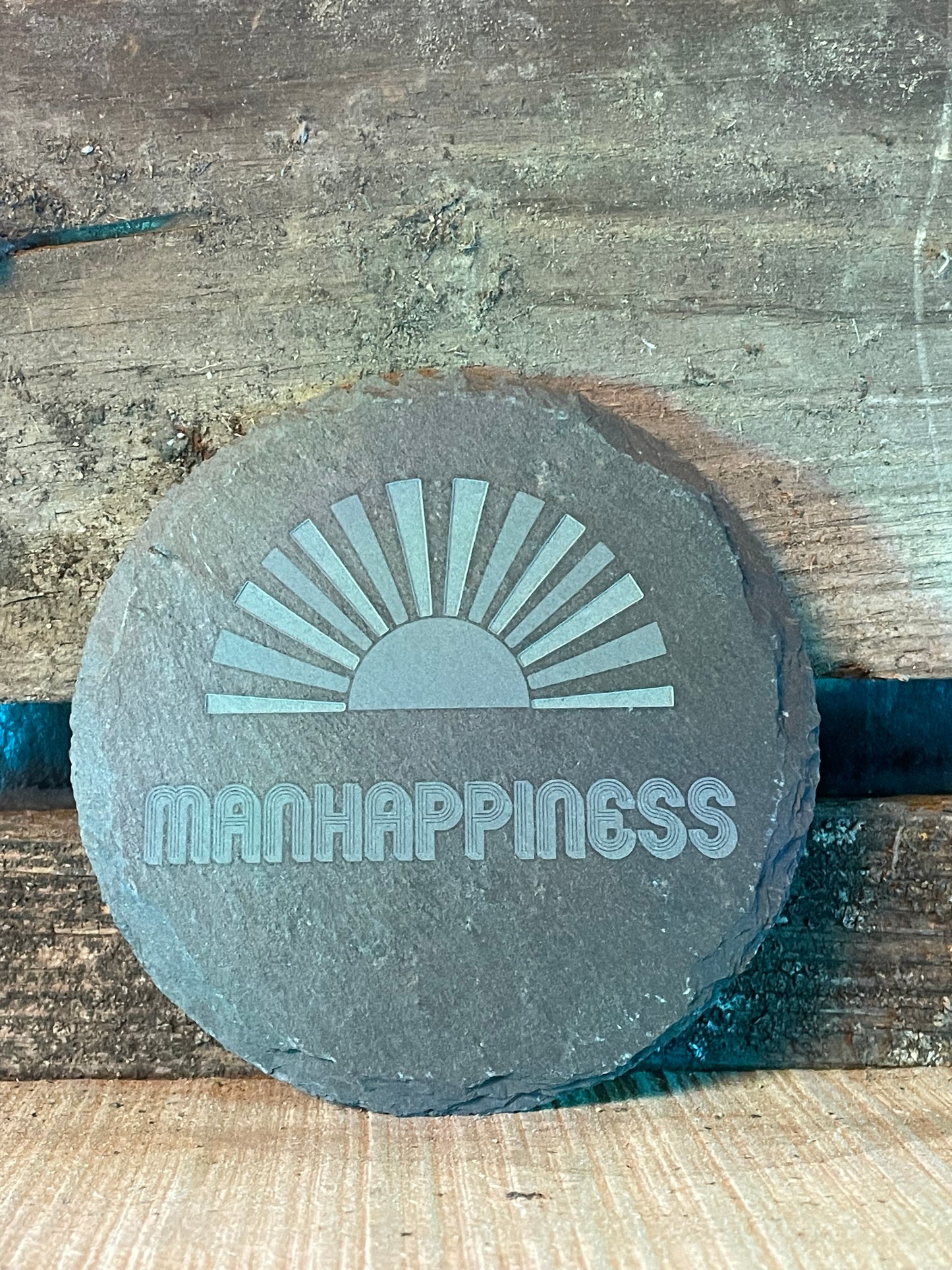Manhappiness Two Tone Slate Coaster (Set of 4)