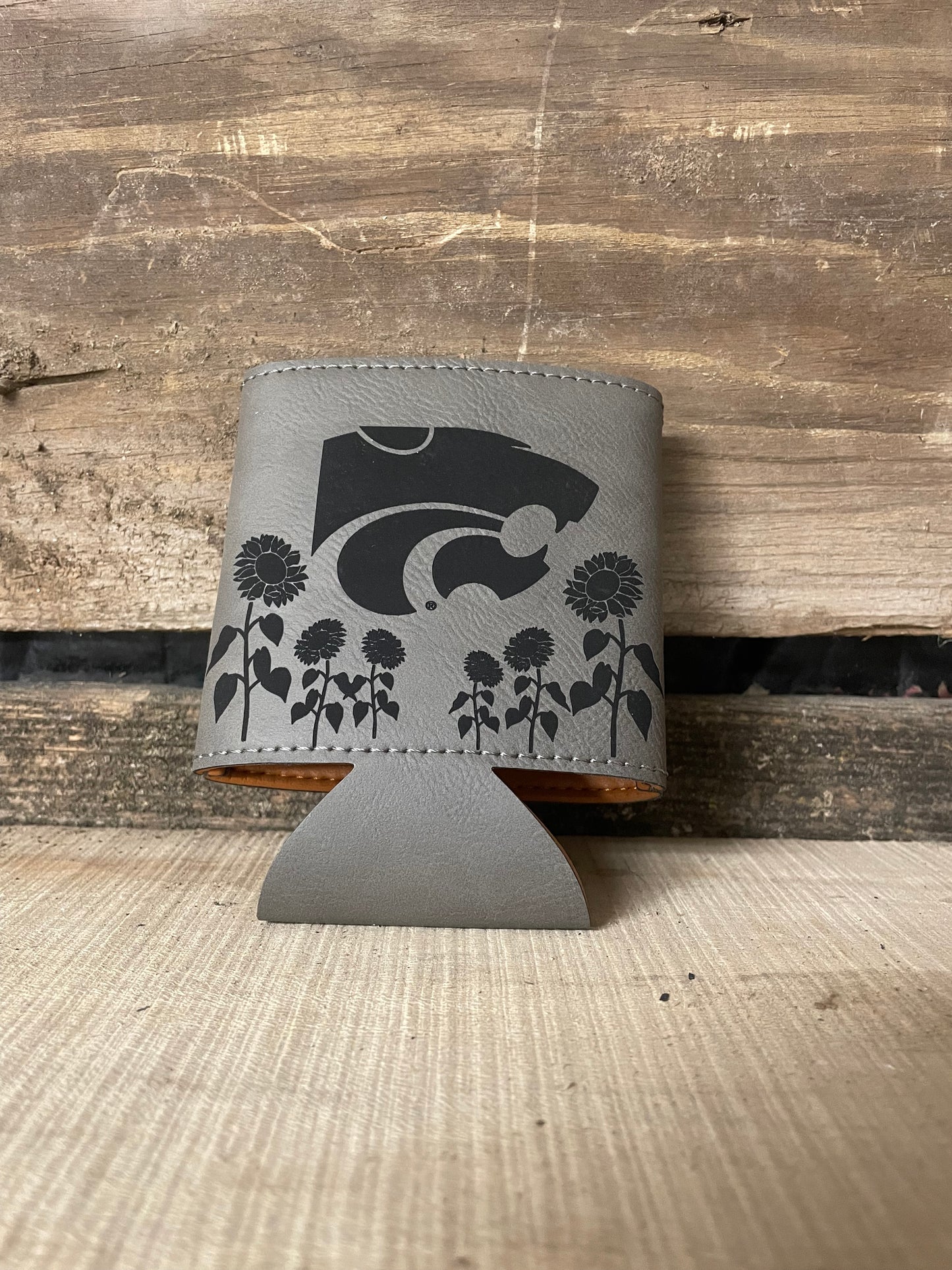 Power Cat Sunflower Field Laser Engraved Coozy - Official Affinity Licensed Product - K-State