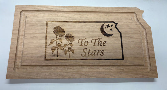 Kansas Themed Oak Cutting Board