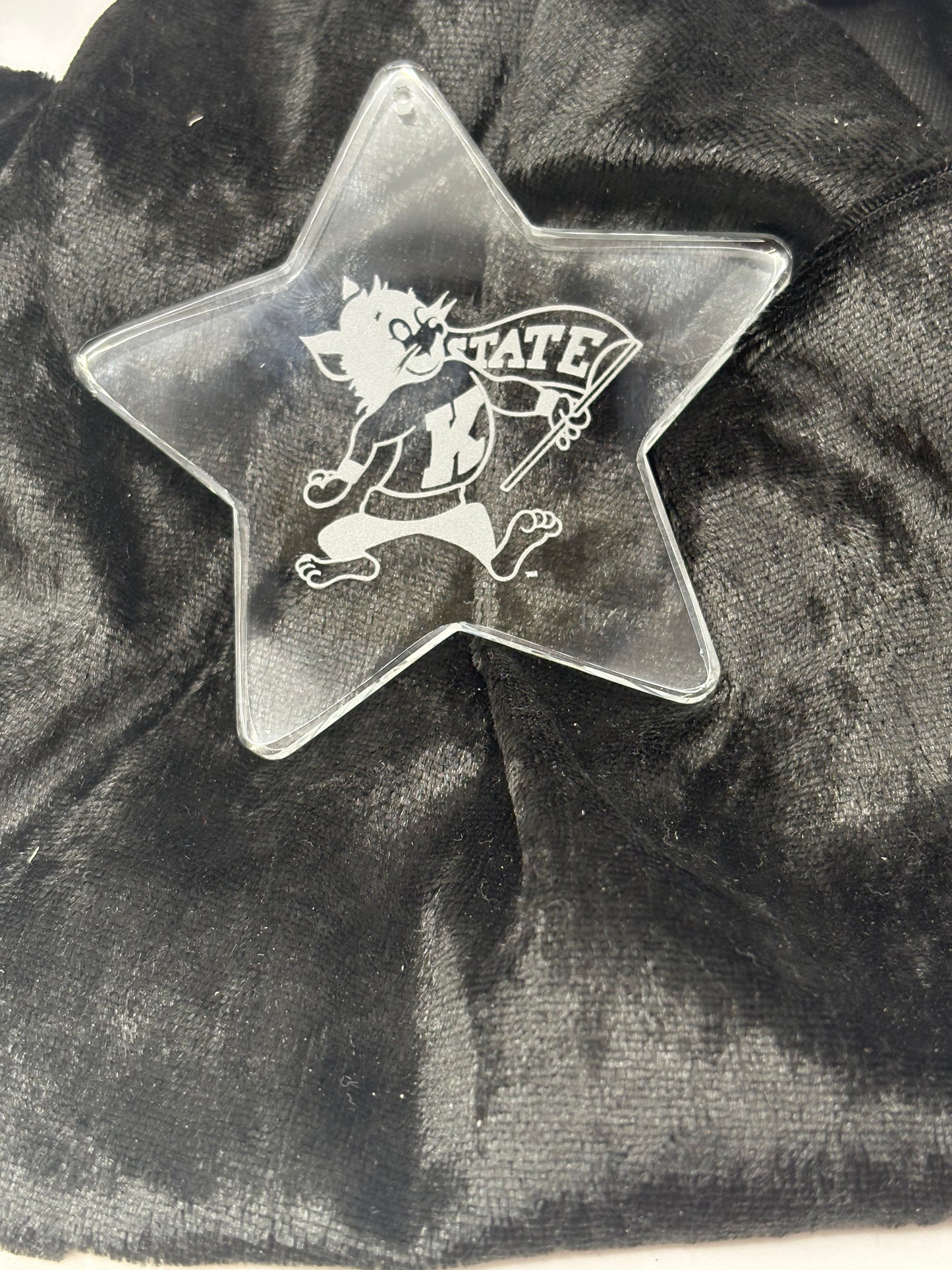 K- State Glass Ornament 3.5 inch