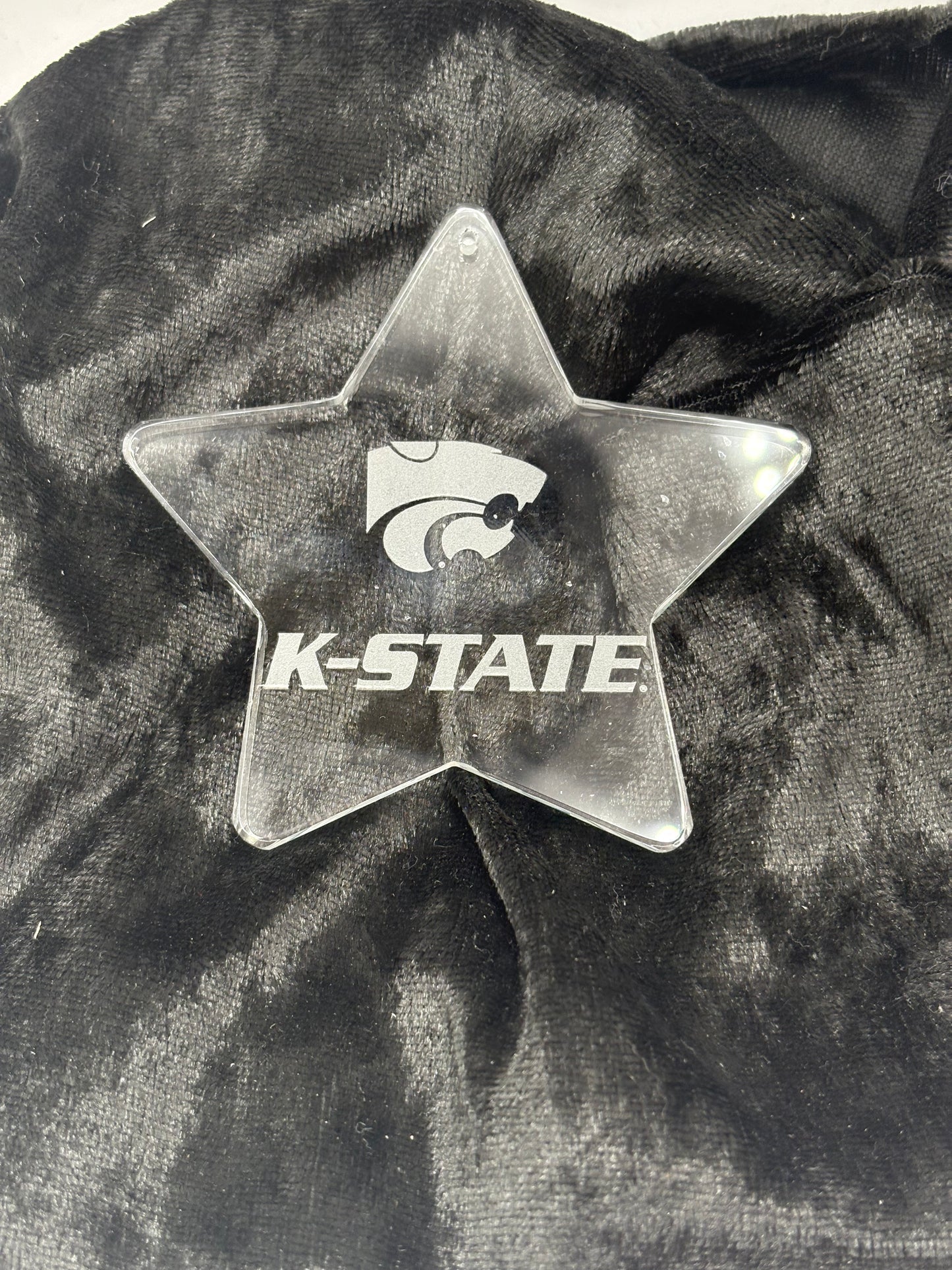 K- State Glass Ornament 3.5 inch