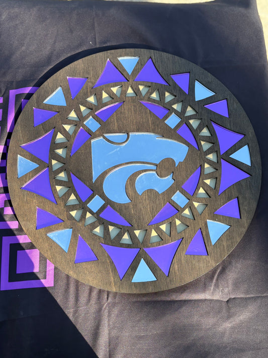 K-State Powercat Wood Wall Decor with Acrylic Inlay