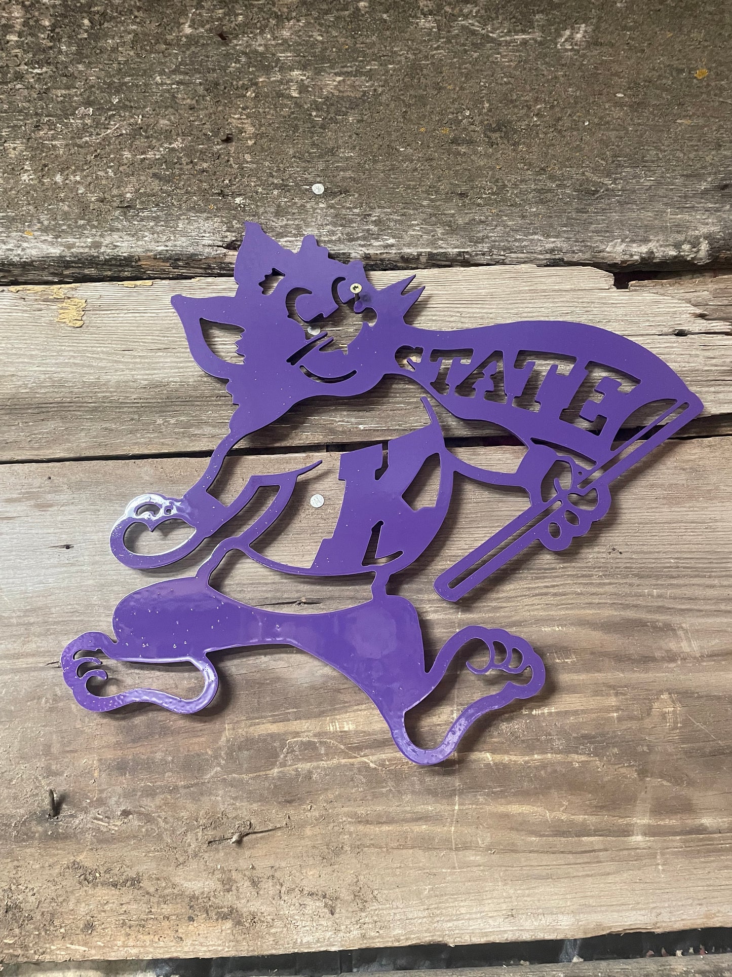 Willie the Wildcat metal sign