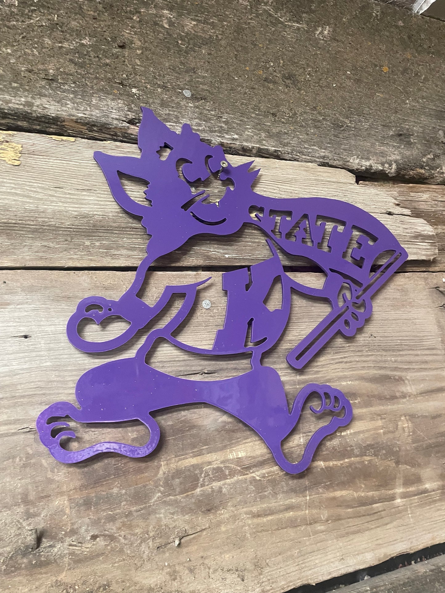 Willie the Wildcat metal sign