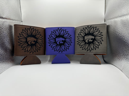 Power Cat in Sunflower Laser Engraved Coozy - Official Affinity Licensed Product - K-State