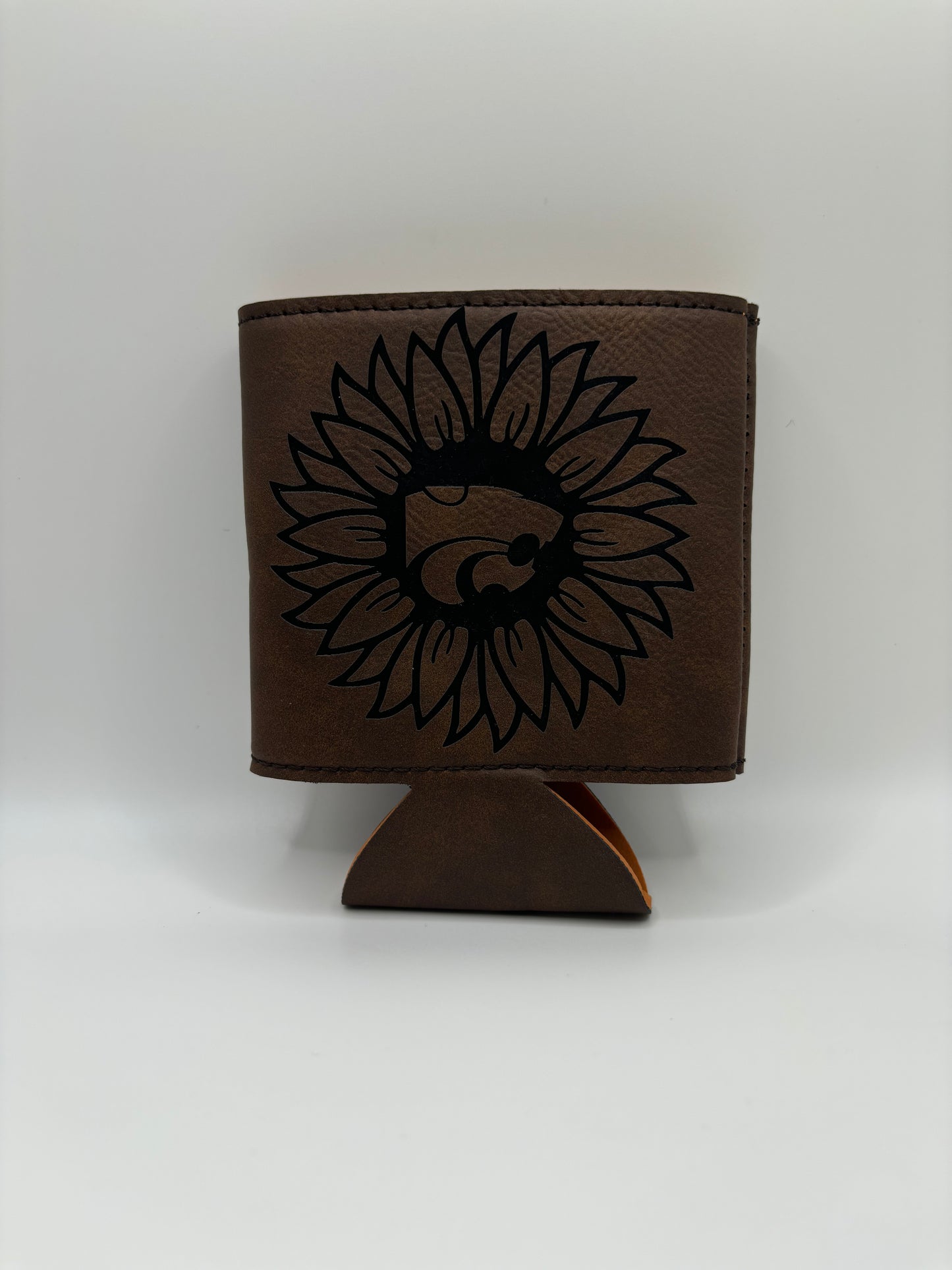 Power Cat in Sunflower Laser Engraved Coozy - Official Affinity Licensed Product - K-State