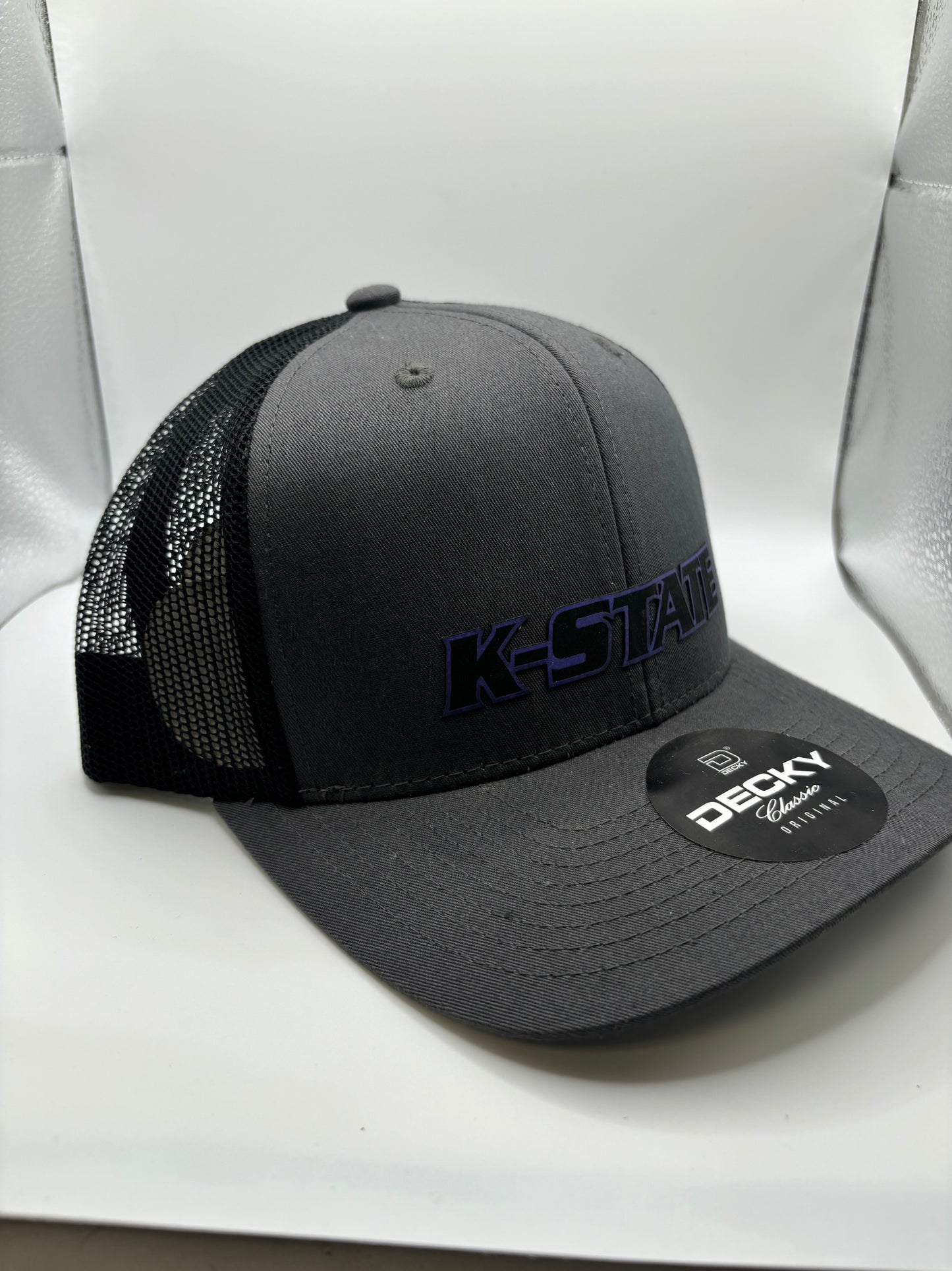 K-State Grey/Black 6 Panel Hat